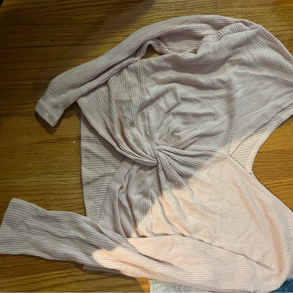 Heart & Hips Pink Ribbed Knit Top